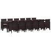 vidaXL Conjunto de Jantar para Jardim 13 pcs Castanho Rattan Polt