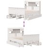 vidaXL Cama com estante sem colchão 135x190 cm pinho maciço branco