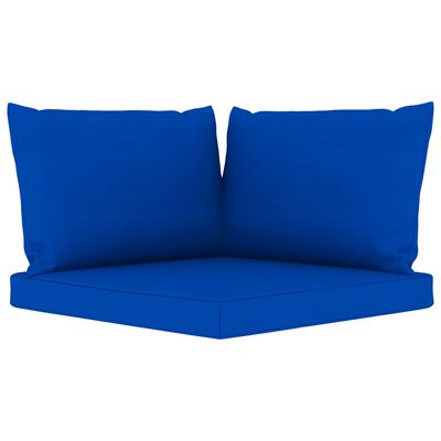 vidaXL 9 pcs conjunto lounge para jardim com almofadões azuis