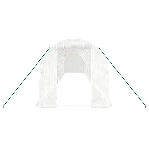 vidaXL Estufa com estrutura de a&ccedil;o 24 m&sup2; 12x2x2 m branco