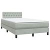vidaXL Cama boxspring c/ colch&atilde;o 120x220 cm veludo cinzento-claro