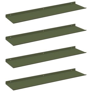 vidaXL Prateleira Flutuante 4 pcs Verde Oliva 80 x 18 x 2,5 cm A&ccedil;o