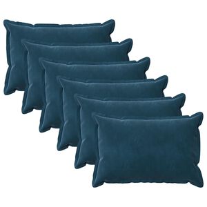 vidaXL Almofada com travesseiro HOUTEN 6 unid. Azul Veludo