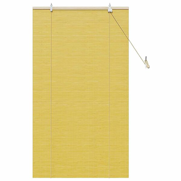 vidaXL Estores de rolo com cortinas Manual Amarelo 90 x 160 cm Bambu