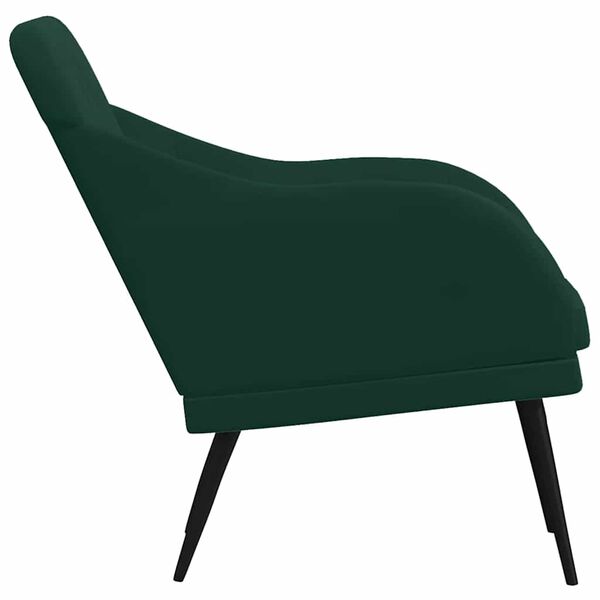 vidaXL Cadeira c/ apoio de bra&ccedil;os 63x76x80 cm veludo verde-escuro