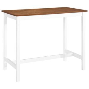 vidaXL Mesa de bar em madeira maci&ccedil;a 108x60x91 cm