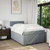 vidaXL Cama boxspring com colch&atilde;o 120x190 cm tecido cinzento-claro