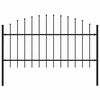 vidaXL Cerca de jardim Woerden com ponta em forma de lan&ccedil;a, em a&ccedil;o, 170x125 cm, preto
