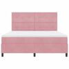 vidaXL Cama Box Spring LED com colch&atilde;o Rosa 180 x 200 cm Veludo