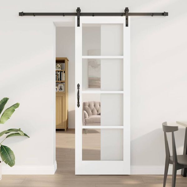 vidaXL Porta Deslizante ORKDAL Branco e Preto 73,5 x 211 cm