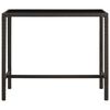 vidaXL Mesa de bar para jardim 130x60x110 cm vidro e vime PE castanho