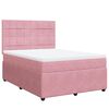vidaXL Cama com molas/colch&atilde;o 140x200 cm veludo rosa