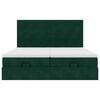 vidaXL Estrutura de cama otomana com colch&atilde;o verde escuro Veludo