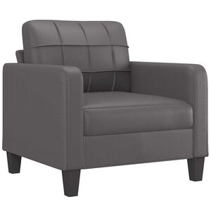 vidaXL Poltrona 60 cm couro artificial cinzento
