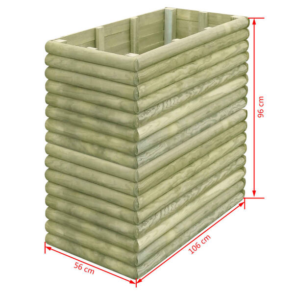 vidaXL Canteiro elevado para jardim 106x56x96 cm pinho impregnado