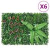  vidaXL Vedação de plantas artificiais 6 pcs 40x60 cm verde