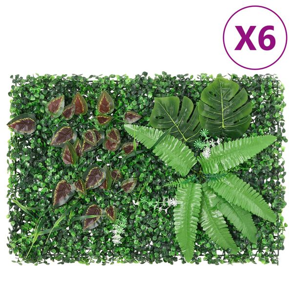  vidaXL Vedação de plantas artificiais 6 pcs 40x60 cm verde