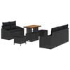 vidaXL Conjunto de Sof&aacute; de Jardim 8 unid. Preto vime PE