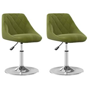 vidaXL Cadeiras de jantar girat&oacute;rias 2 pcs veludo verde-claro