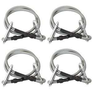 vidaXL Cordas com mosquet&atilde;o 4 pcs borracha