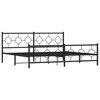 vidaXL Estrutura de cama com cabeceira e p&eacute;s 200x200 cm metal preto