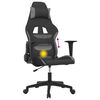 vidaXL Cadeira gaming de massagens tecido preto e cinzento-claro