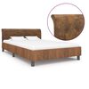 vidaXL Estrutura de cama 120x200 cm camur&ccedil;a artificial castanho