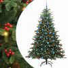 vidaXL &Aacute;rvore de Natal Artificial Verde 180 cm PVC, Metal e Pl&aacute;stico