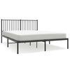 vidaXL Estrutura de cama em metal com cabeceira 150x200 cm preto