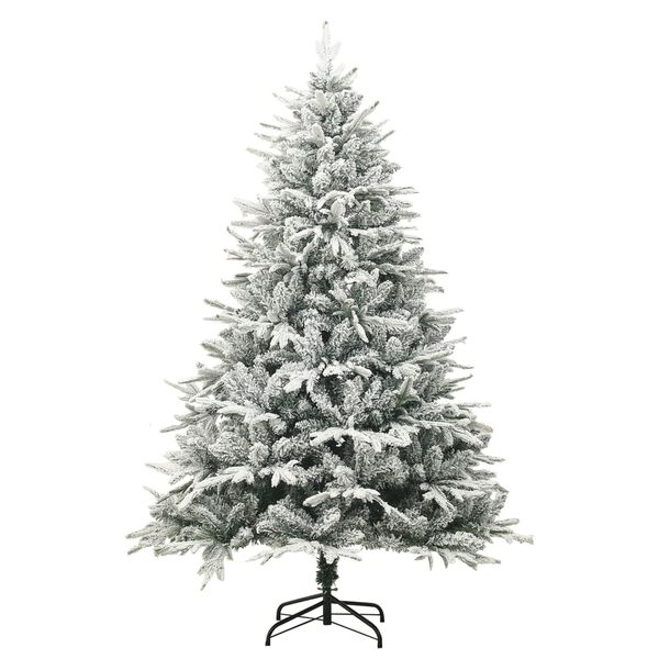 vidaXL Árvore de Natal artificial com neve 240 cm PVC e PE verde