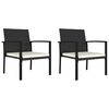 vidaXL Cadeiras de jantar para jardim 2 pcs vime PE preto