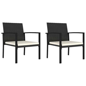 vidaXL Cadeiras de jantar para jardim 2 pcs vime PE preto