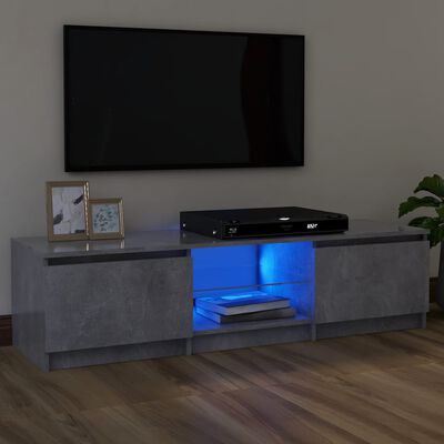 vidaXL Móvel de TV com luzes LED 120x30x35,5 cm cinzento cimento