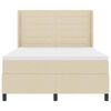 vidaXL Cama Box com colch&atilde;o com cabeceira Creme 140 x 190 cm tecido