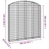 vidaXL Cesto gabi&atilde;o arqueado 200x30x200/220 cm ferro galvanizado