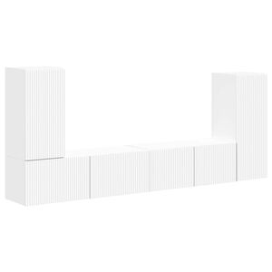 vidaXL Conjunto de m&oacute;vel de TV 4 pcs Branco Madeira processada