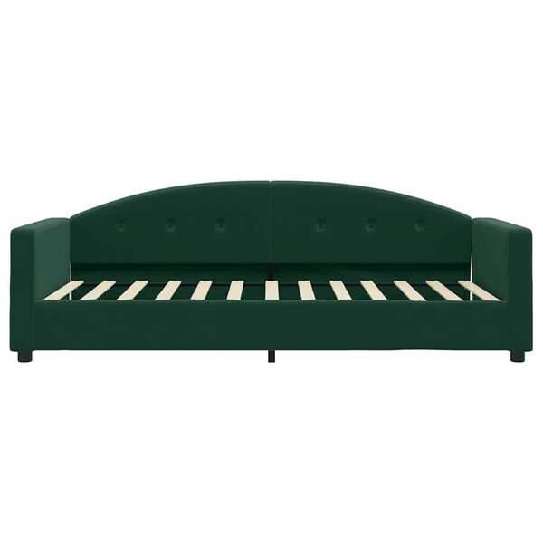 vidaXL Sofá-cama 90x200 cm veludo verde-escuro