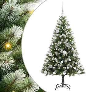 vidaXL &Aacute;rvore de Natal Artifical com Neve Flock 150 LED Branco quente