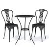 vidaXL 3 pcs conjunto de bistr&ocirc; alum&iacute;nio fundido preto