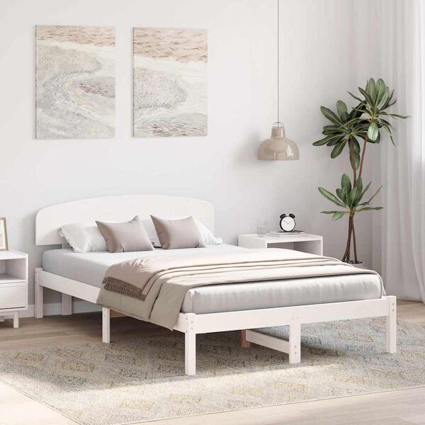 vidaXL Estrutura da Cama com cabeceira Branco 120 x 190 cm