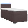 vidaXL Cama Box Spring com Colch&atilde;o e LED Marrom Escuro 90 x 190 cm