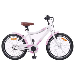 vidaXL Bicicleta Infantil 18 Polegadas para 5-7 anos Rosa Claro