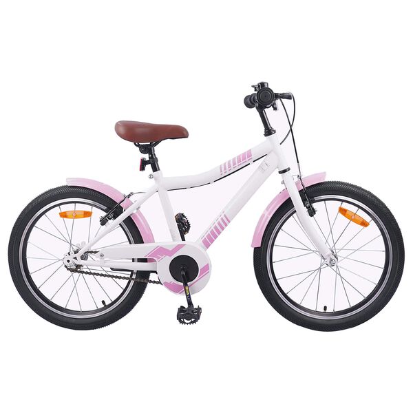vidaXL Bicicleta Infantil 18 Polegadas para 5-7 anos Rosa Claro
