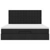 vidaXL Estrutura de cama otomana com colch&atilde;o 160x200 cm tecido preto