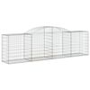vidaXL Cestos gabião arqueados 4 pcs 300x50x80/100cm ferro galvanizado