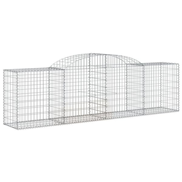 vidaXL Cestos gabião arqueados 4 pcs 300x50x80/100cm ferro galvanizado
