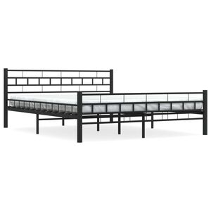 vidaXL Estrutura de cama a&ccedil;o 160x200 cm preto