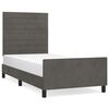 vidaXL Estrutura de cama sem colch&atilde;o 90x200 cm veludo cinzento-escuro