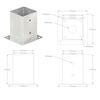 vidaXL Suportes para postes 4 pcs metal galvanizado 101 mm