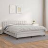 vidaXL Cama com molas/colch&atilde;o 180x200 cm couro artificial branco